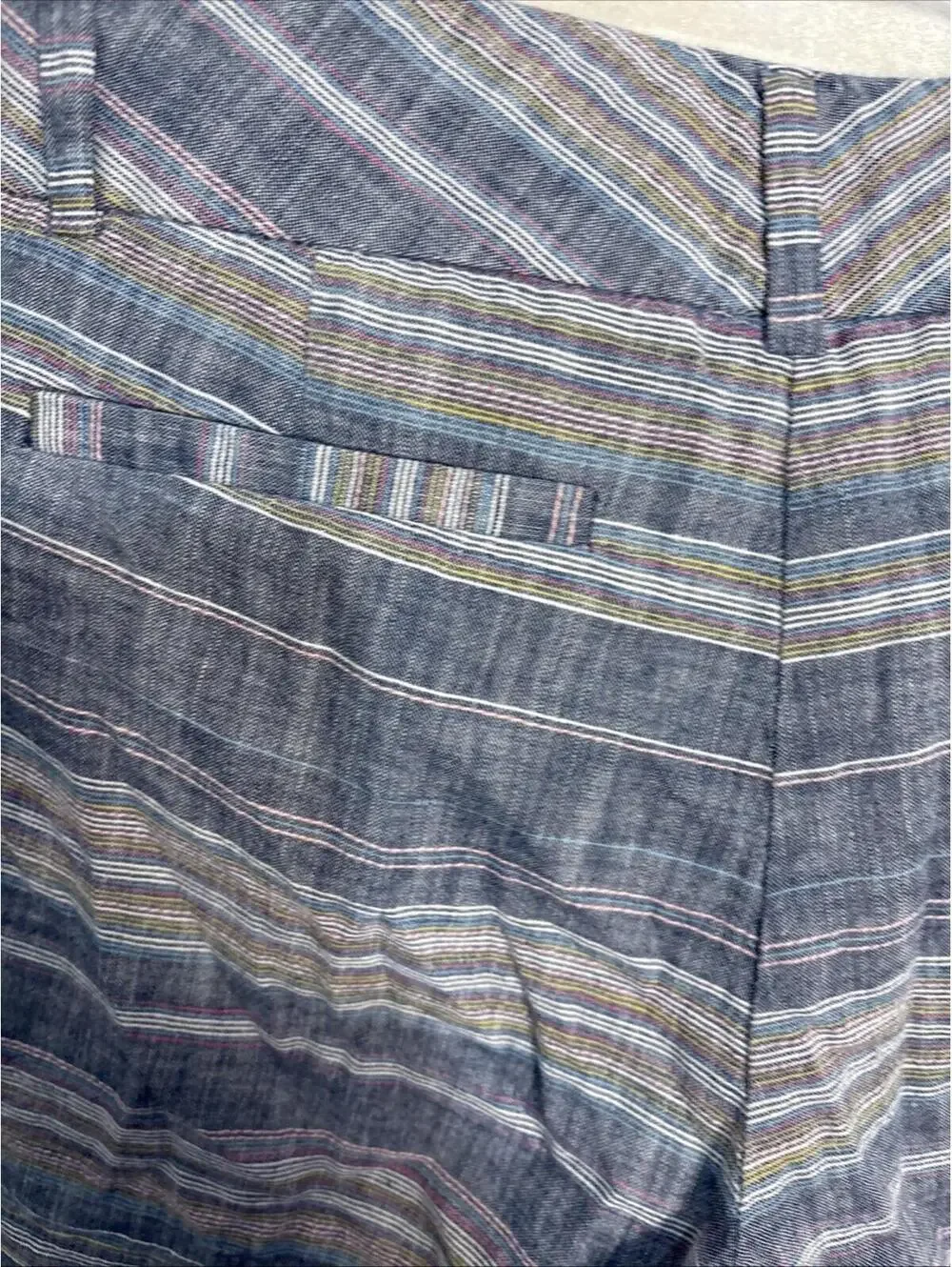 Ladies 7th Avenue 100% Cotton Shorts‎ Sz 6 Stripes Blue/pink Lightweight